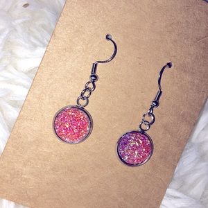 Faux druzy quartz earrings. NEW!!